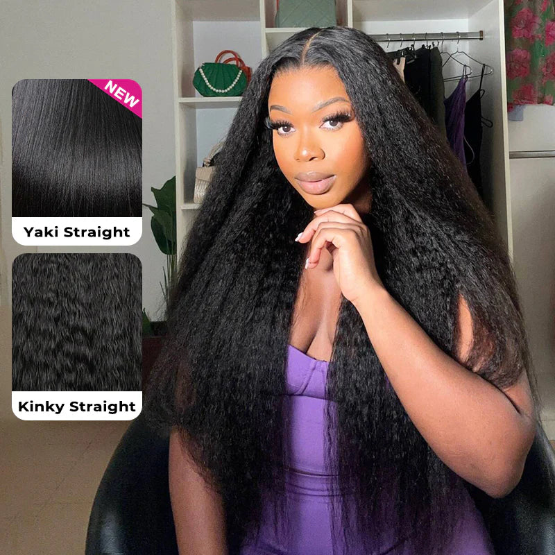 9*6 M Cap  M-Cap 9x6 Wear Go Yaki Straight Glueless Wig Pre Bleached Tiny Knots Kinky Straight HD Lace Wig