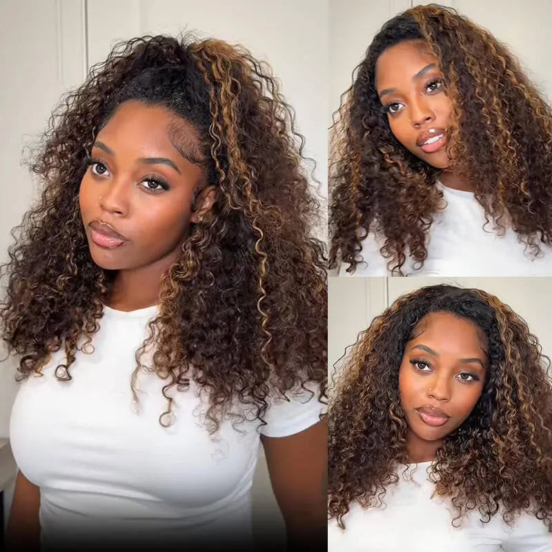 HAIR 250% Water Wave Wear & Go Half Wig, Glueless Human Hair