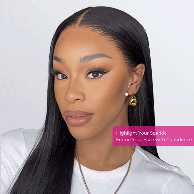 Full 13x6  Wear Go 13x6 Silky Straight Glueless Wig Invisi Draw-strings HD Lace Front Wig