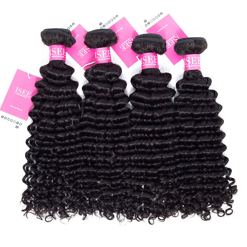 HAIR Deep Curly Bundles Deal 10A Grade 100% Human Virgin Hair unprocessed