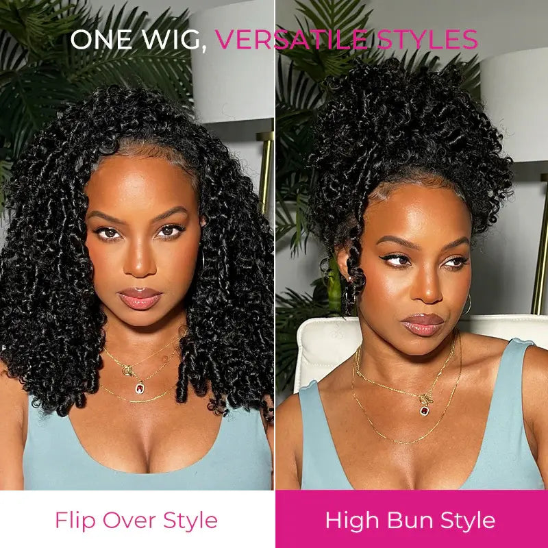 HAIR 250% Kinky Curly Wear & Go Half Wig, Glueless Human Hair Wig