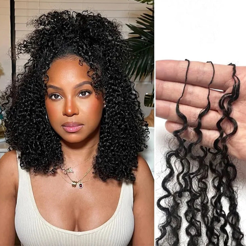 Crochet Hair  Kinky Curly Crochet Human Hair for Natural Boho Braids Miracle Knots Ready Time-Saving Pre-Separated