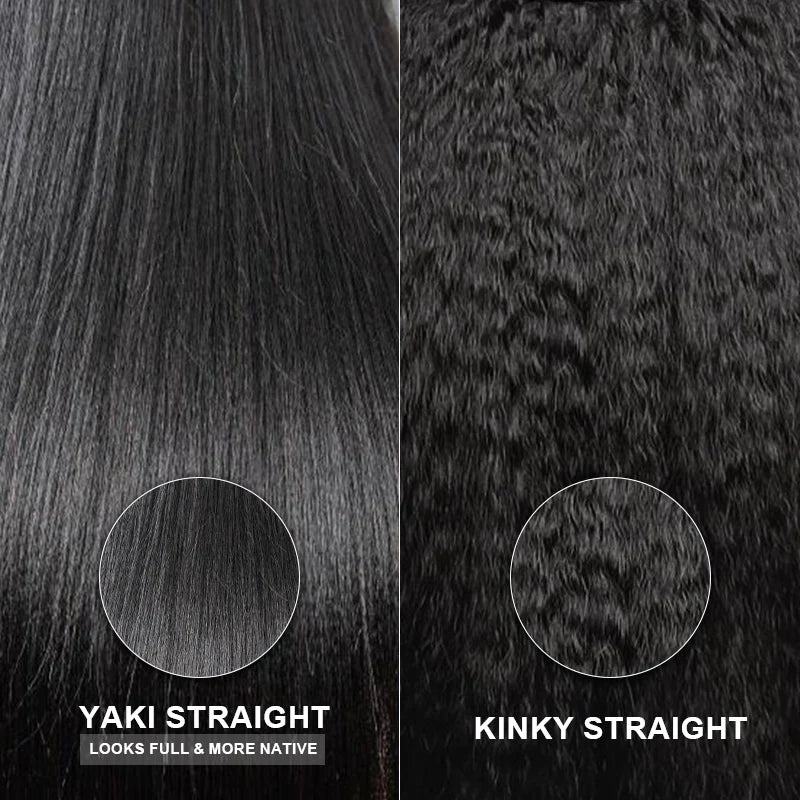 Minimum Leave Out [WEAR GO HALF WIG]  Yaki Straight Draw-strings Half Wig Invisible Hairline Flip Over InvisiFit Strap Wig