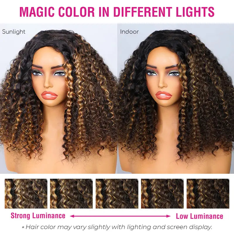 HAIR 250% Water Wave Wear & Go Half Wig, Glueless Human Hair