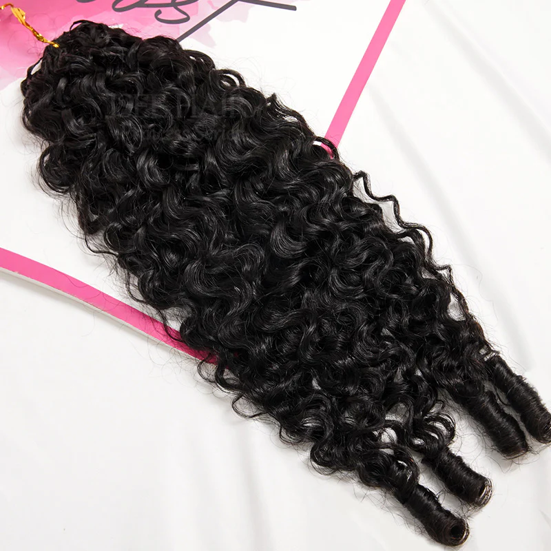 Pop Color Set  Pro-Mix Bundle Deal Burmese Curly Feather Crochet Human Hair - Natural Black Base & 1 Color Bundle for Miracle Knots