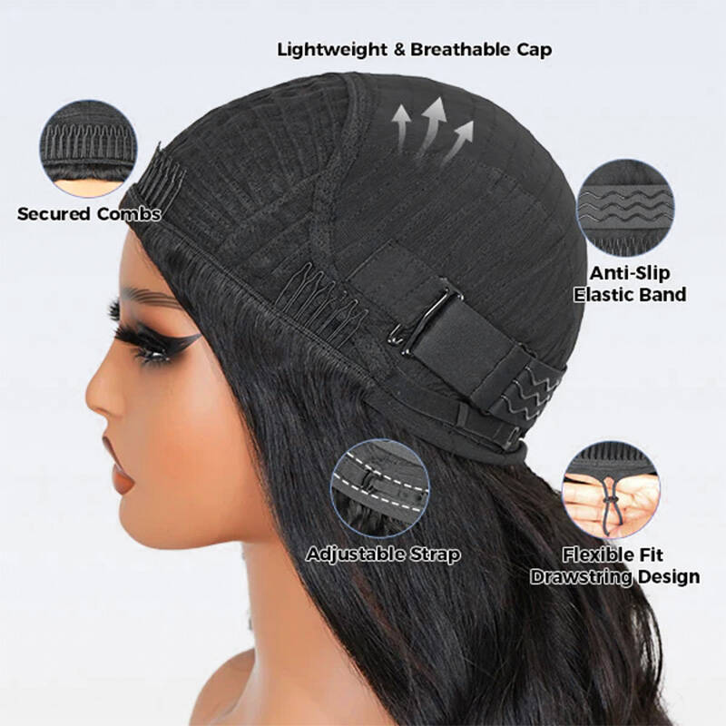 Minimum Leave Out  New In Invisible Hairline Half Wig Body Wave Flip Over Wig For Beginner