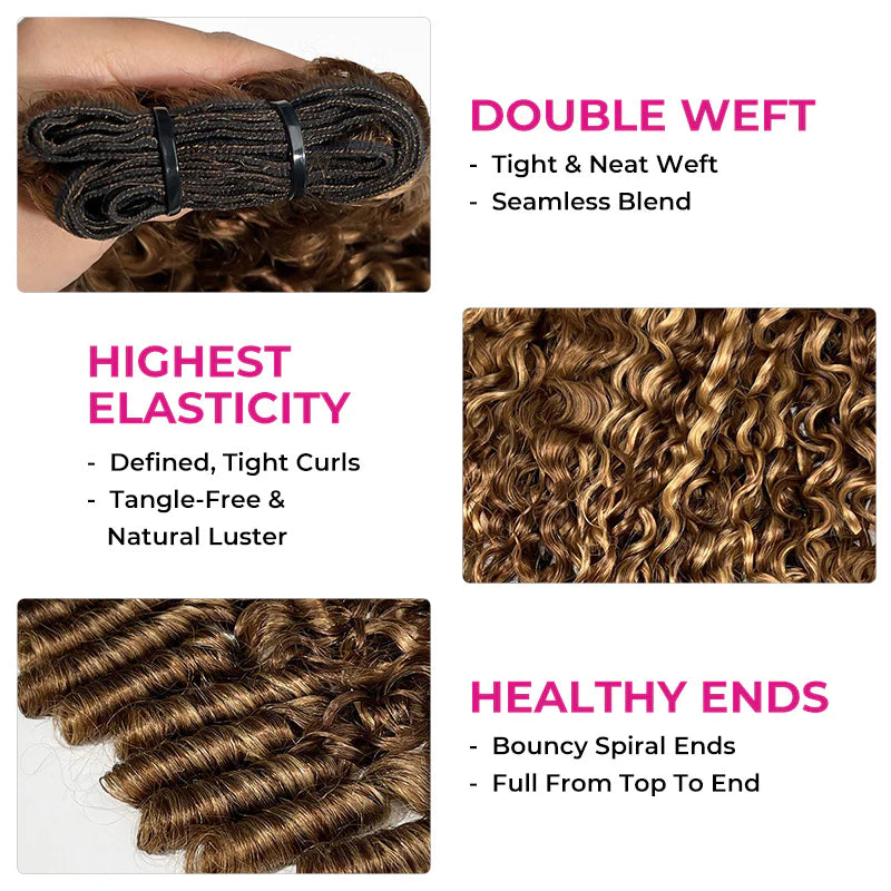 Burmese Curly Bundle  Highlight Burmese Curly Human Hair Bundles