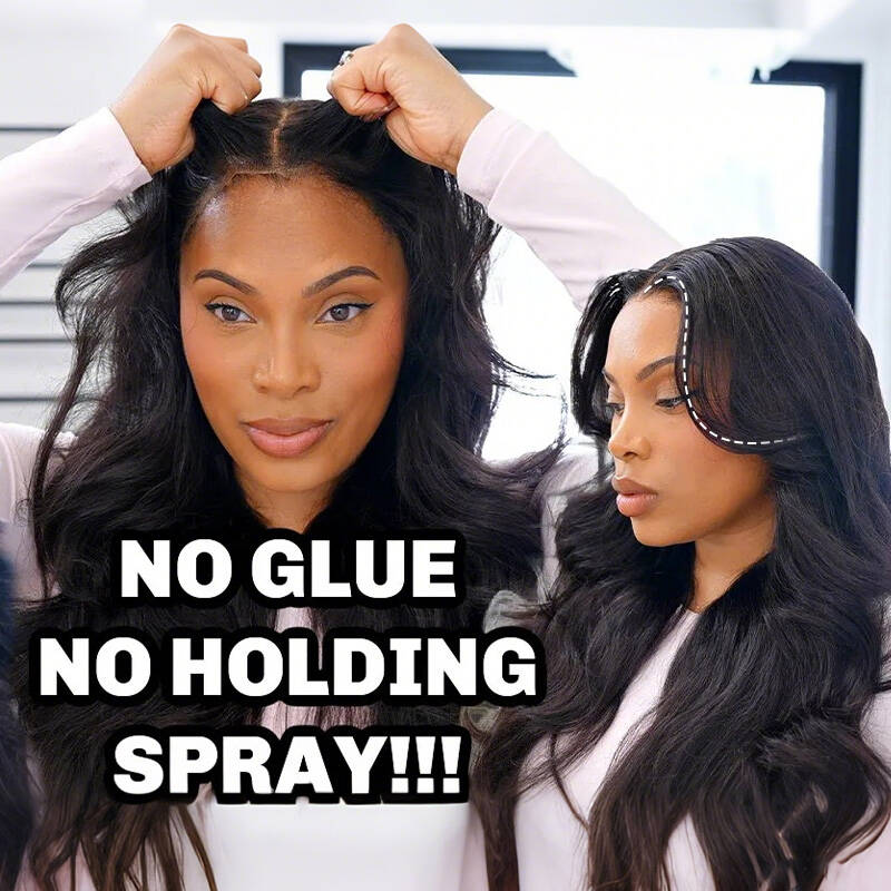 Layer Cut  M-Cap Face-Framing Layered Cut Body Wave 9x6 Wear Go Glueless Wig With Curtain Bangs Pre Bleached Mini Knots Pre-Cut HD Lace Wig