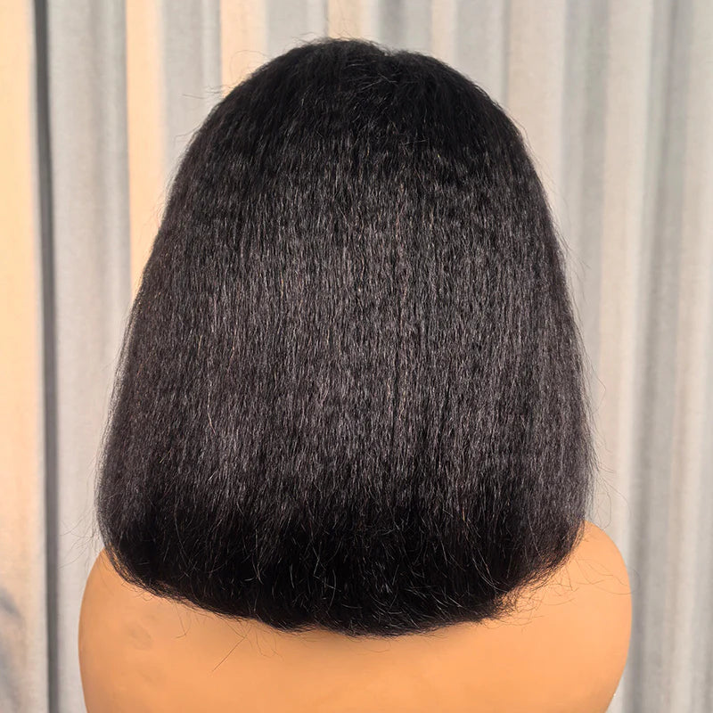Minimum Leave Out [WEAR GO HALF WIG]  Invisible Hairline Half Wig Kinky Straight Flip Over Wig For Beginner