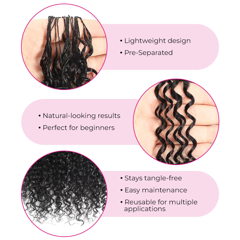 Crochet Hair  Kinky Curly Crochet Human Hair for Natural Boho Braids Miracle Knots Ready Time-Saving Pre-Separated