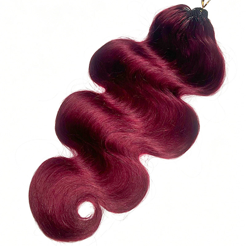 New In Burgundy Body Wave Crochet Human Hair for Boho Braids Invisible Miracle Knots Style
