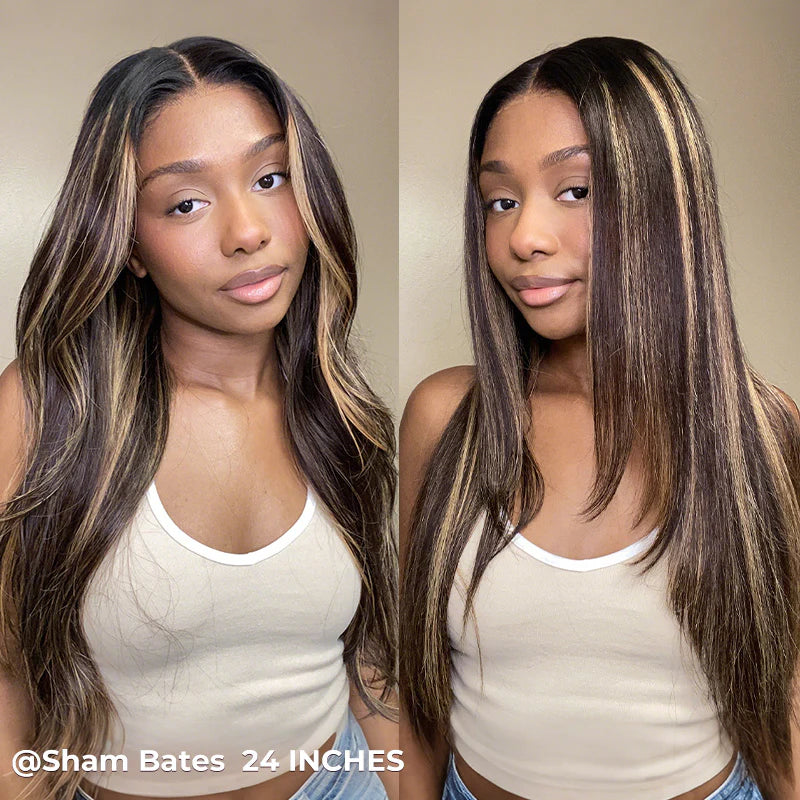 Layered Cut  Layered Cut Brown Balayage Highlight Straight Wear Go Glueless Wig