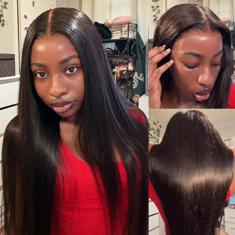 Full 13x6  Wear Go 13x6 Silky Straight Glueless Wig Invisi Draw-strings HD Lace Front Wig