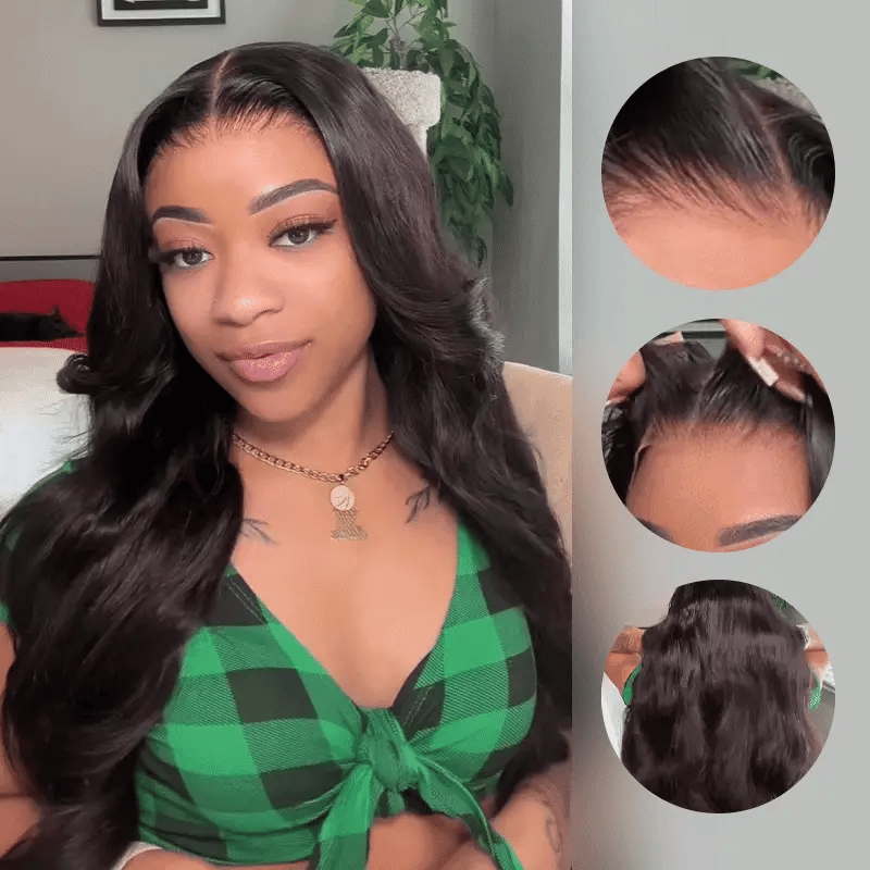Layer Cut  M-Cap Face-Framing Layered Cut Body Wave 9x6 Wear Go Glueless Wig With Curtain Bangs Pre Bleached Mini Knots Pre-Cut HD Lace Wig