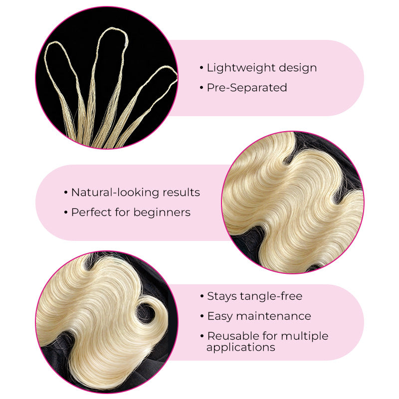 New In #613 Blonde Body Wave Crochet Human Hair for Boho Braids Plush Texture Time-Saving Wear