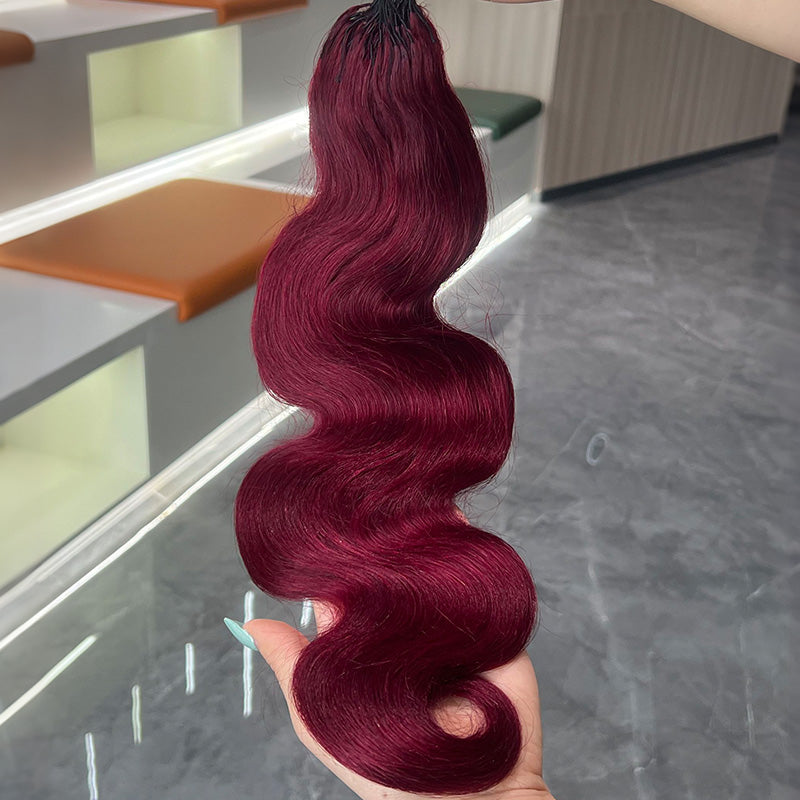 New In Burgundy Body Wave Crochet Human Hair for Boho Braids Invisible Miracle Knots Style