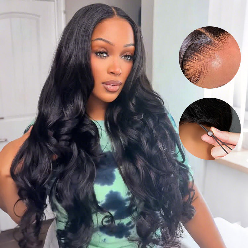Full 13x6  Wear Go 13x6 Body Wave Glueless Wig HD Lace Front Wig With Invisi Draw-strings