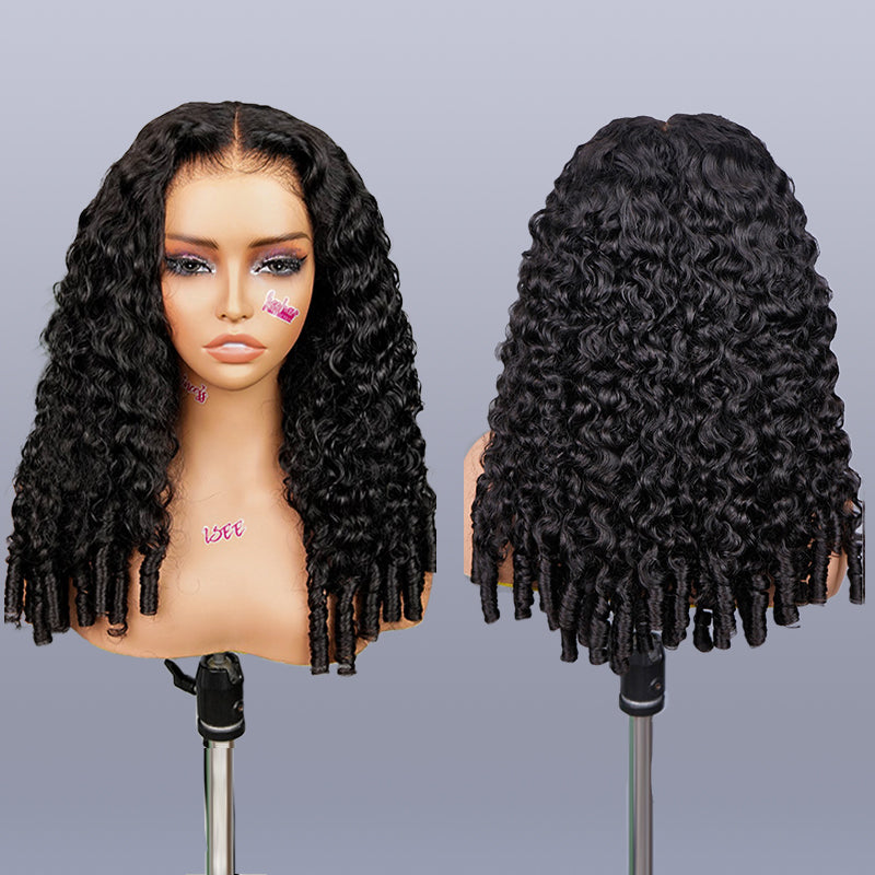 Burmese Curly  M-Cap 9x6 Burmese Curly Wear Go Glueless 250% Density Drawstring Wig Pre-Cut Lace Beginner Friendly