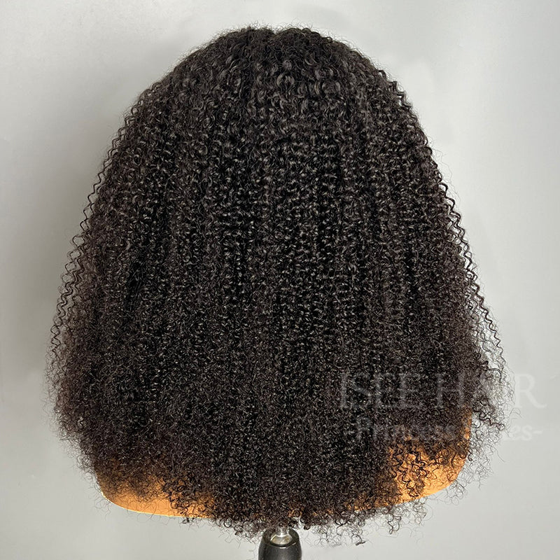 Short Hair Friendly [WEAR GO HALF WIG]  Afro Curly Draw-strings Half Wig Real Hairline InvisiFit Strap Flip Over Wig