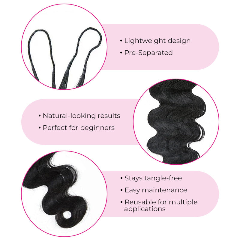 Crochet Hair  Body Wave Mermaid Braids Crochet Human Hair for Boho Braids Miracle Knots Ready Pre-Separated Time-Saving Design
