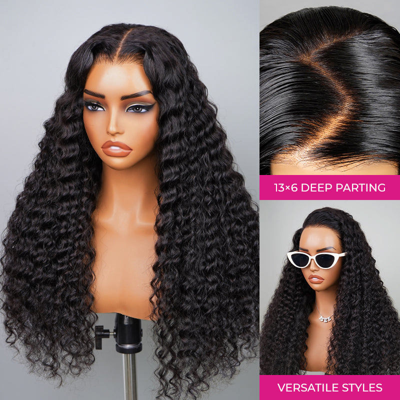 Full 13x6  13x6 Wear Go Deep Wave Glueless Wig HD Lace Front Wig Real Ear To Ear With Invisi Draw-string Wig