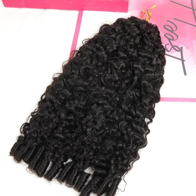 Burmese Curly  Burmese Curly Crochet Human Hair, Designed for Miracle Knots Boho Braids Plush Texture Time-Saving Wear