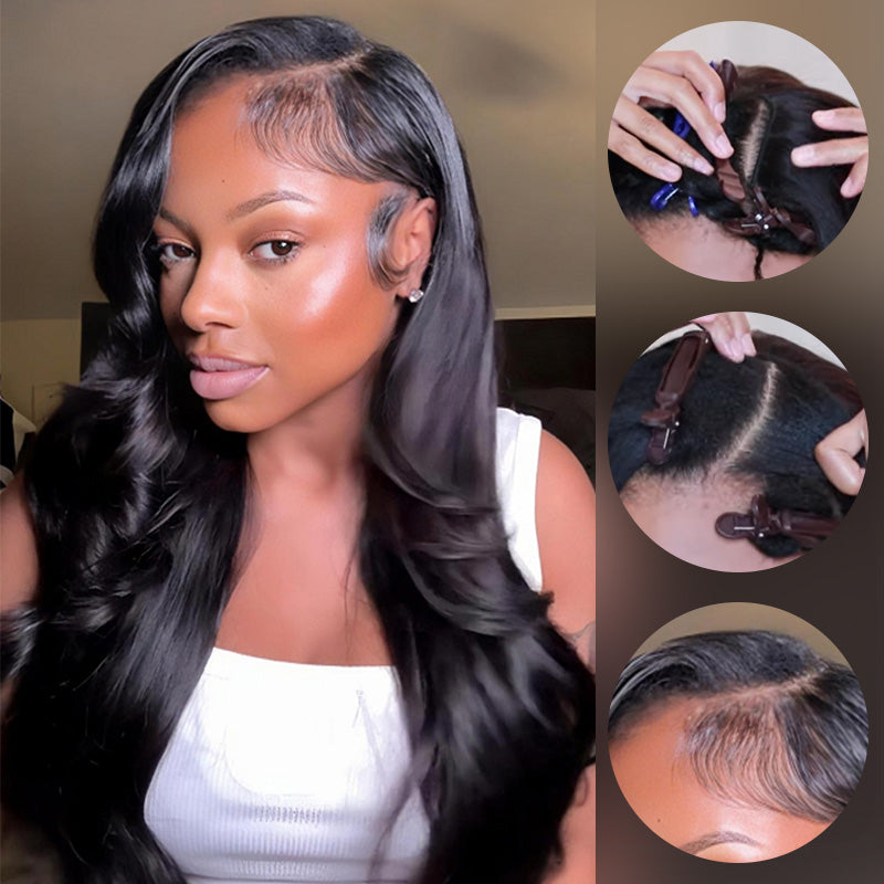 Upgraded Dome Cap  HAIR U Part Sew In Wig Human Hair Body Wave U Part Wigs Natural Color For Women 250% Density Glueless wigs