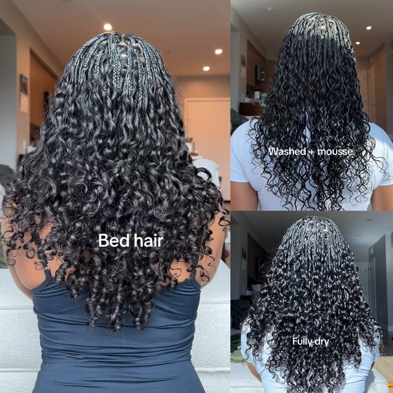 Crochet Hair  Water Wave Crochet Human Hair for Boho Braids with Miracle Knots ¨C Soft Waves Time-Saving Install