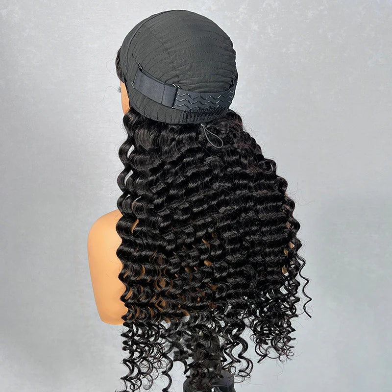 Perfect for Short Hair [WEAR GO HALF WIG]  Loose Curly Half Wig Invisible Hairline Loose Deep Flip Over Wig Beginner Friendly