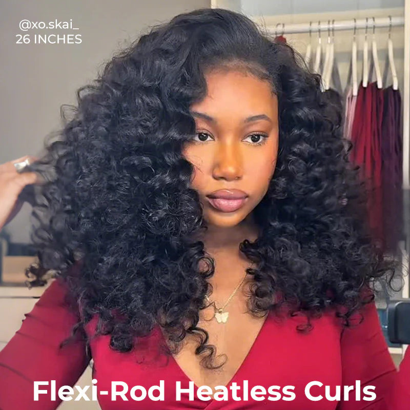Perfect for Short Hair [WEAR GO HALF WIG]  Loose Curly Half Wig Invisible Hairline Loose Deep Flip Over Wig Beginner Friendly