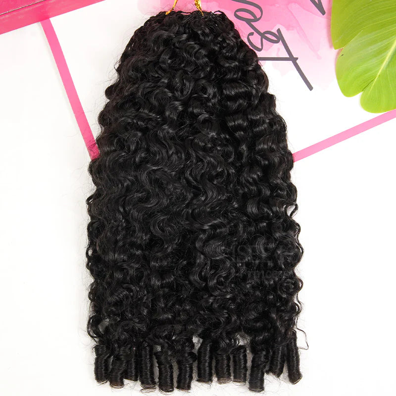 Burmese Curly  Burmese Curly Crochet Human Hair, Designed for Miracle Knots Boho Braids Plush Texture Time-Saving Wear