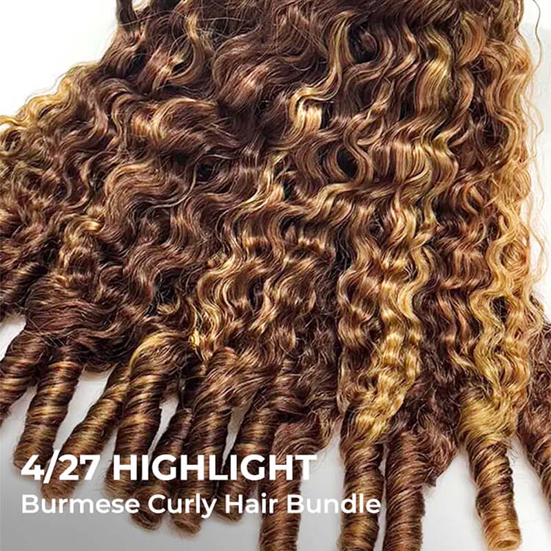 Burmese Curly Bundle  Highlight Burmese Curly Human Hair Bundles
