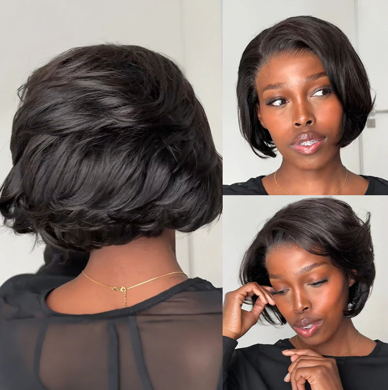 Wear Go Blow Out Straight Bob 7x5 Transparent Lace Glueless Wig Pre-Bleached Tiny Knots