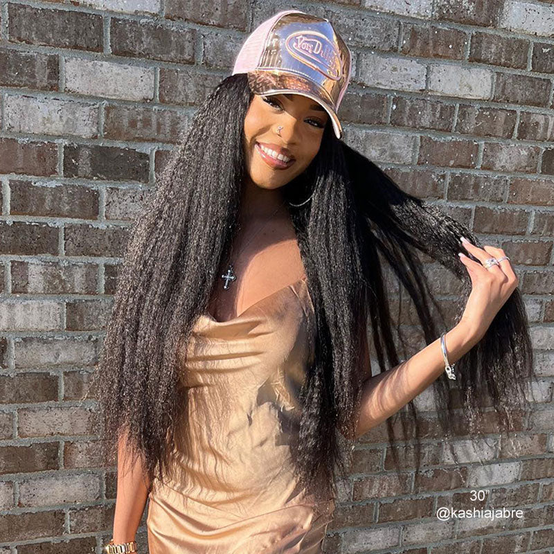 Kinky Straight 13x4 HD Lace Front Wig Unprocessed Human Hair Wigs