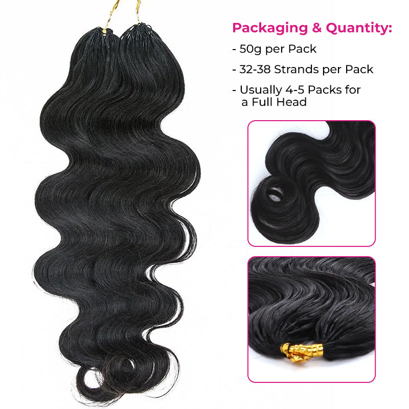 Crochet Hair  Body Wave Mermaid Braids Crochet Human Hair for Boho Braids Miracle Knots Ready Pre-Separated Time-Saving Design