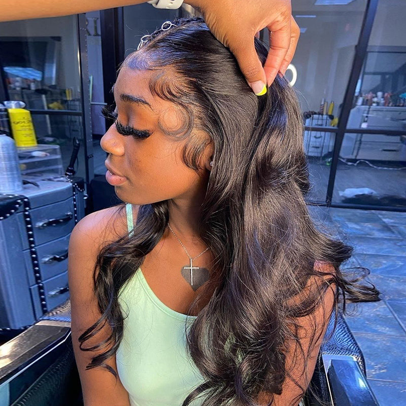 13*4 HD  Undetectable HD Lace Body Wave Human Hair Wigs Pre-Plucked Pre-Bleached 13x4 Lace Front Wigs