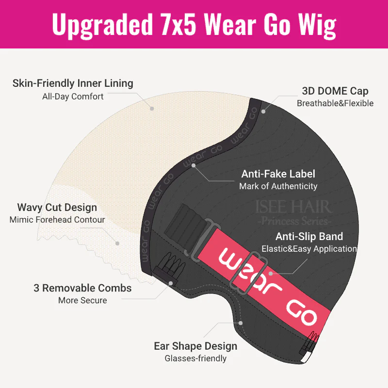 Wear Go V5  Wear Go V5 | Tiny Knots Pre Bleached Upgraded Kinky Curly Pre Cut HD Lace Glueless Wig