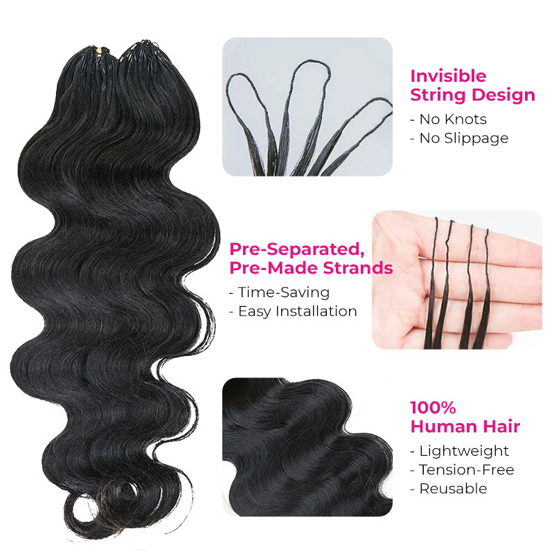 Crochet Hair  Body Wave Mermaid Braids Crochet Human Hair for Boho Braids Miracle Knots Ready Pre-Separated Time-Saving Design