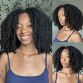 Short Hair Friendly [WEAR GO HALF WIG]  Afro Curly Draw-strings Half Wig Real Hairline InvisiFit Strap Flip Over Wig