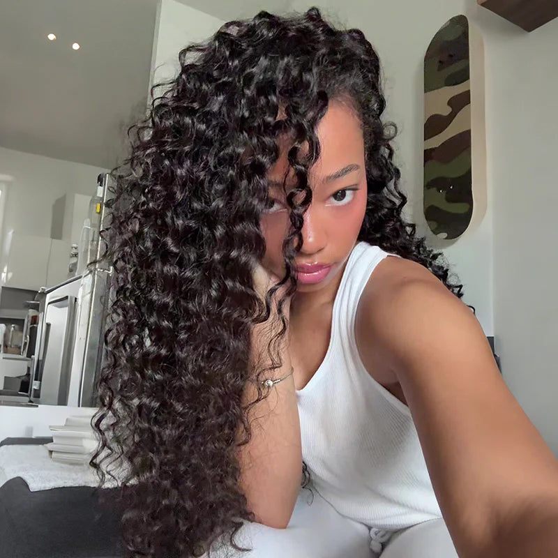 Perfect for Short Hair [WEAR GO HALF WIG]  Loose Curly Half Wig Invisible Hairline Loose Deep Flip Over Wig Beginner Friendly