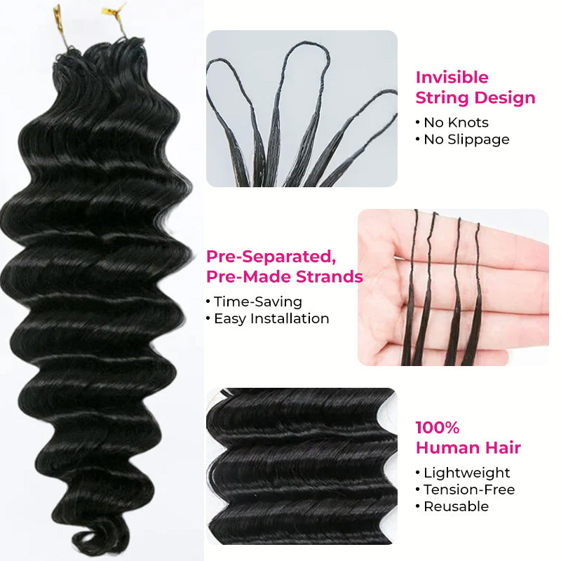 Crochet Hair  Loose Deep Crochet Human Hair for Boho Braid Styles Miracle Knots Compatible Time-Saving & Lightweight