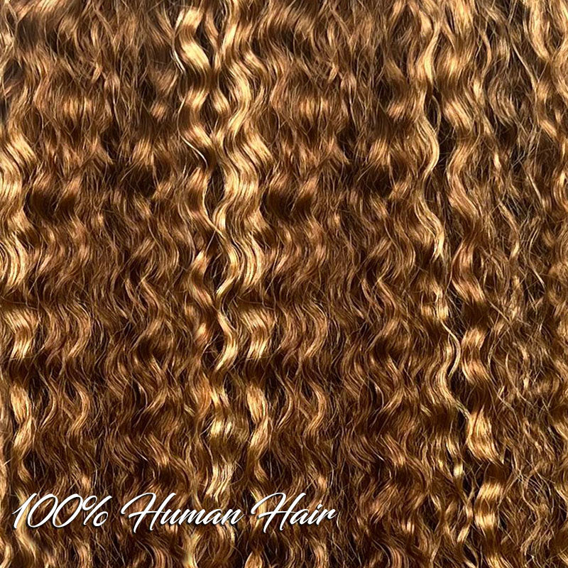 Customizable Fit  Highlight Brown Water Wave 360 Wear Go Wig Invisi Draw-strings Pre-Cut Lace InvisiFit Strap Glueless Wigs