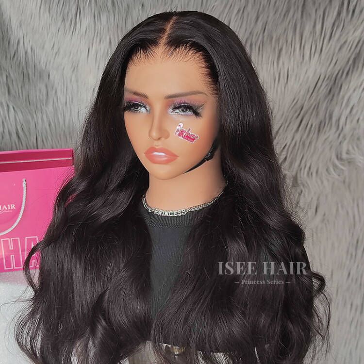 Pre Bleached Knots Body Wave Human Hair Wig Invisible HD Lace Front Wig