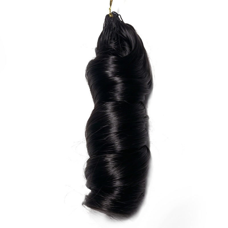 New In French Curl Feather Crochet Human Hair Invisible Miracle Knots Style for Boho Braids