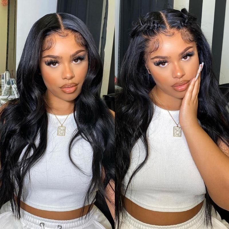 13*4 HD  Undetectable HD Lace Body Wave Human Hair Wigs Pre-Plucked Pre-Bleached 13x4 Lace Front Wigs