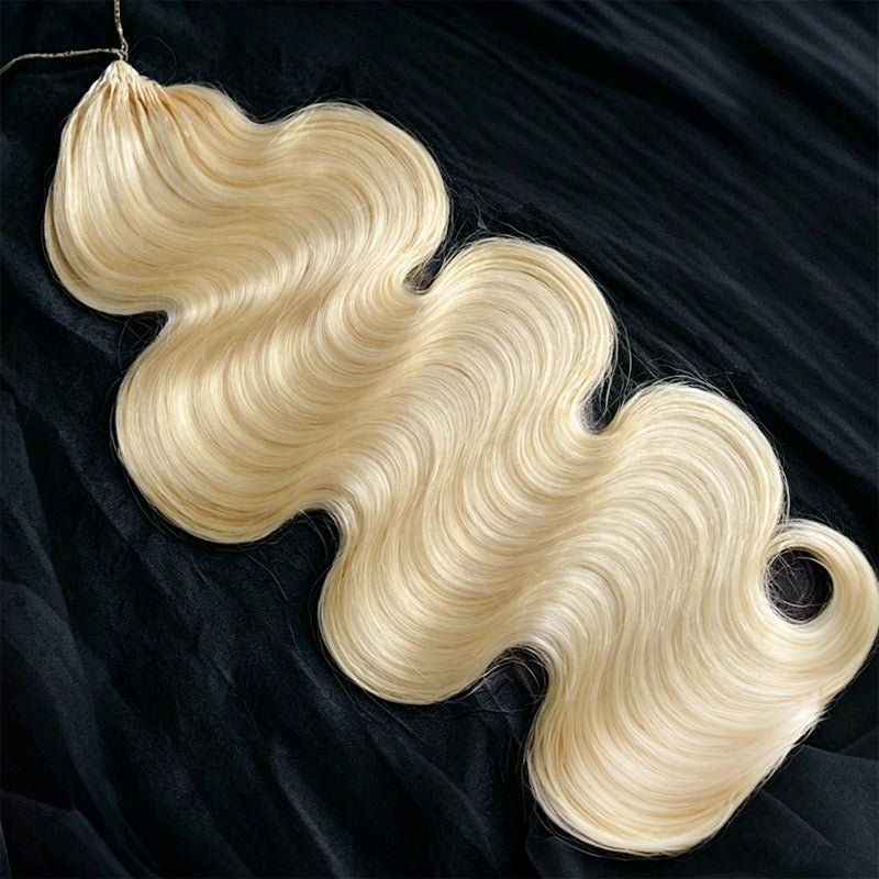New In #613 Blonde Body Wave Crochet Human Hair for Boho Braids Plush Texture Time-Saving Wear