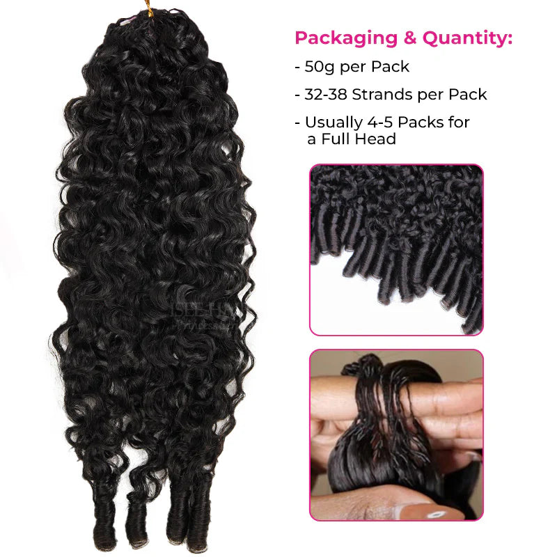 Burmese Curly  Burmese Curly Crochet Human Hair, Designed for Miracle Knots Boho Braids Plush Texture Time-Saving Wear