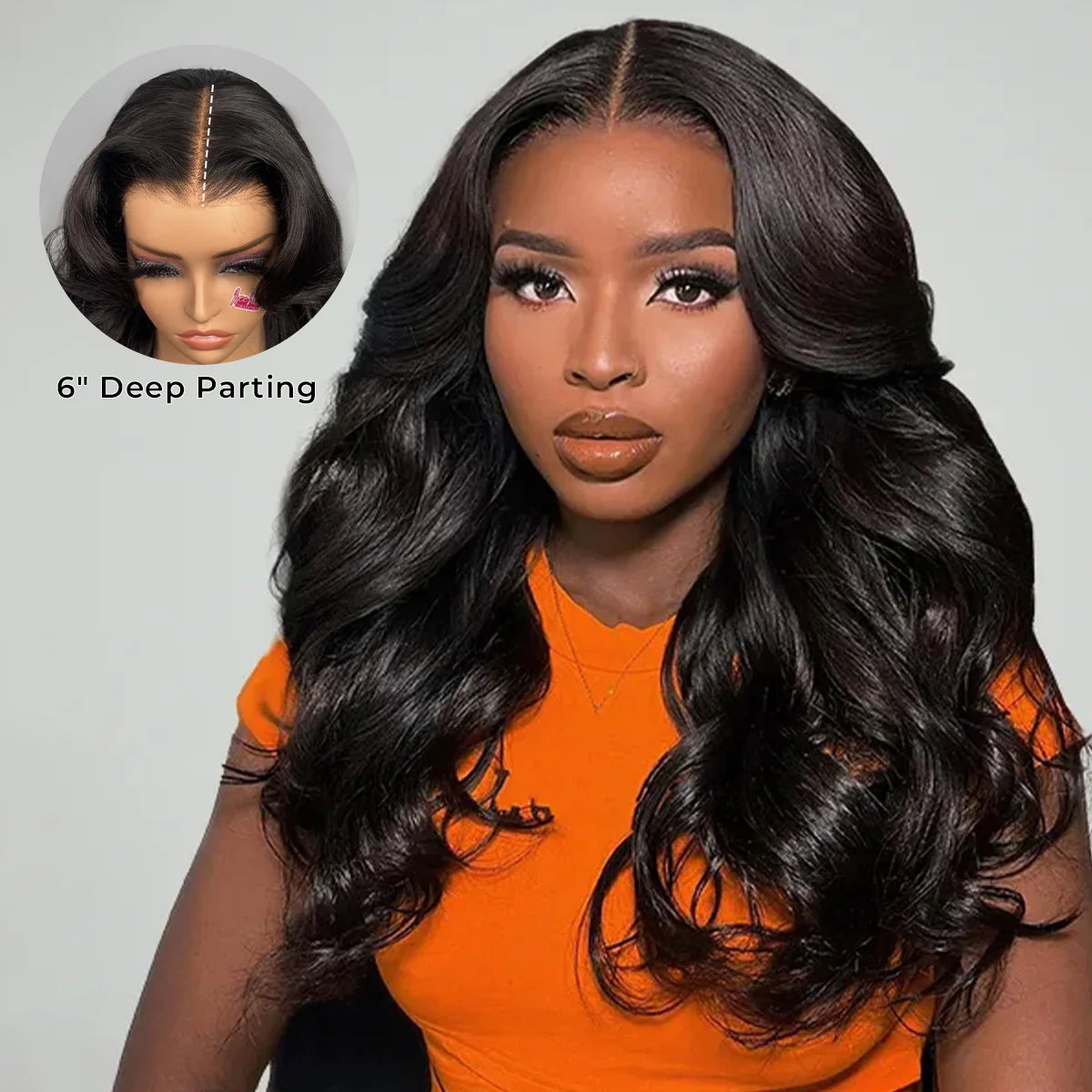 Layer Cut  M-Cap Face-Framing Layered Cut Body Wave 9x6 Wear Go Glueless Wig With Curtain Bangs Pre Bleached Mini Knots Pre-Cut HD Lace Wig