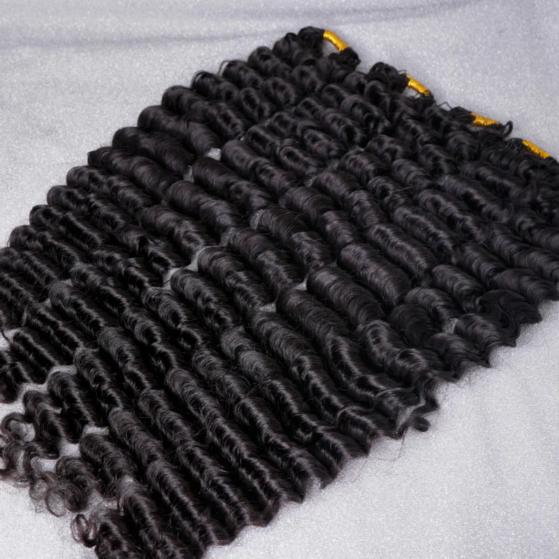 Crochet Hair  Deep Curly Crochet Human Hair, Miracle Knots Friendly for Boho Braids ¨C Defined Curls Time-Saving Setup