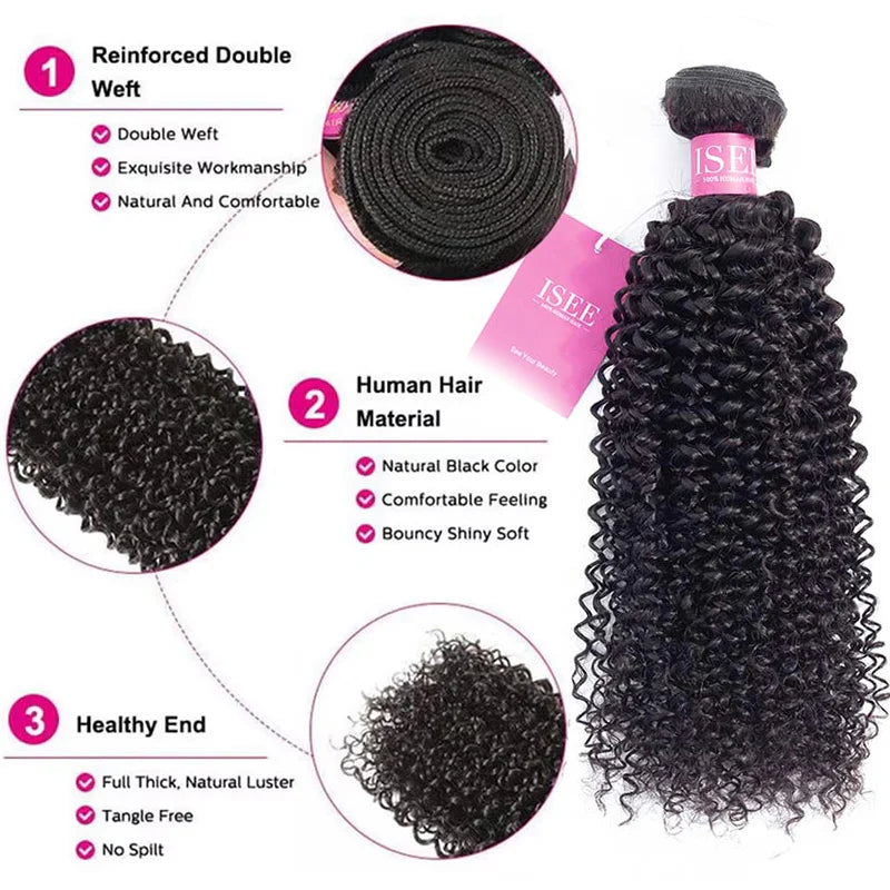Hot  HAIR Kinky Curly Bundles Deal Soft Bouncy Curly Hair Weaves